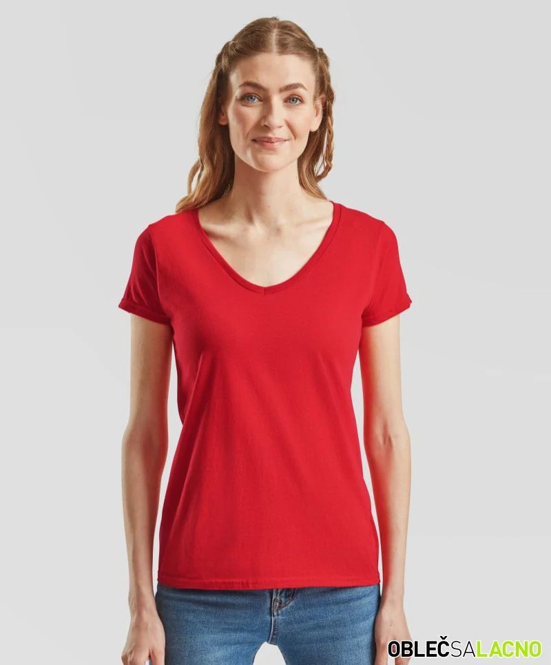 Dámske tričko s výstrihom do V LADY-FIT ICONIC 150 V-NECK T Fruit of the Loom