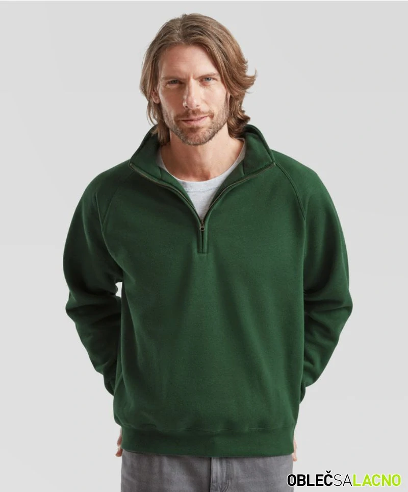 Mikina s 1/4 zipsom PREMIUM ZIP NECK SWEAT Fruit of the Loom