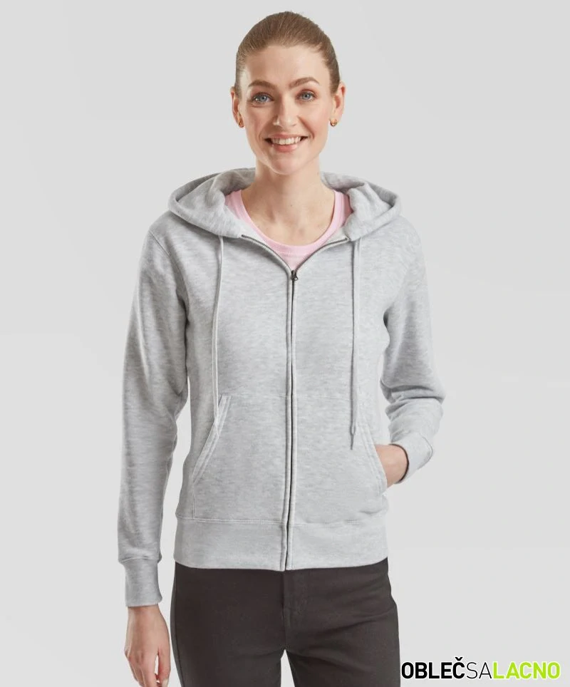 Dámska mikina s kapucňou PREMIUM LADY-FIT HOODED JACKET Fruit of the Loom
