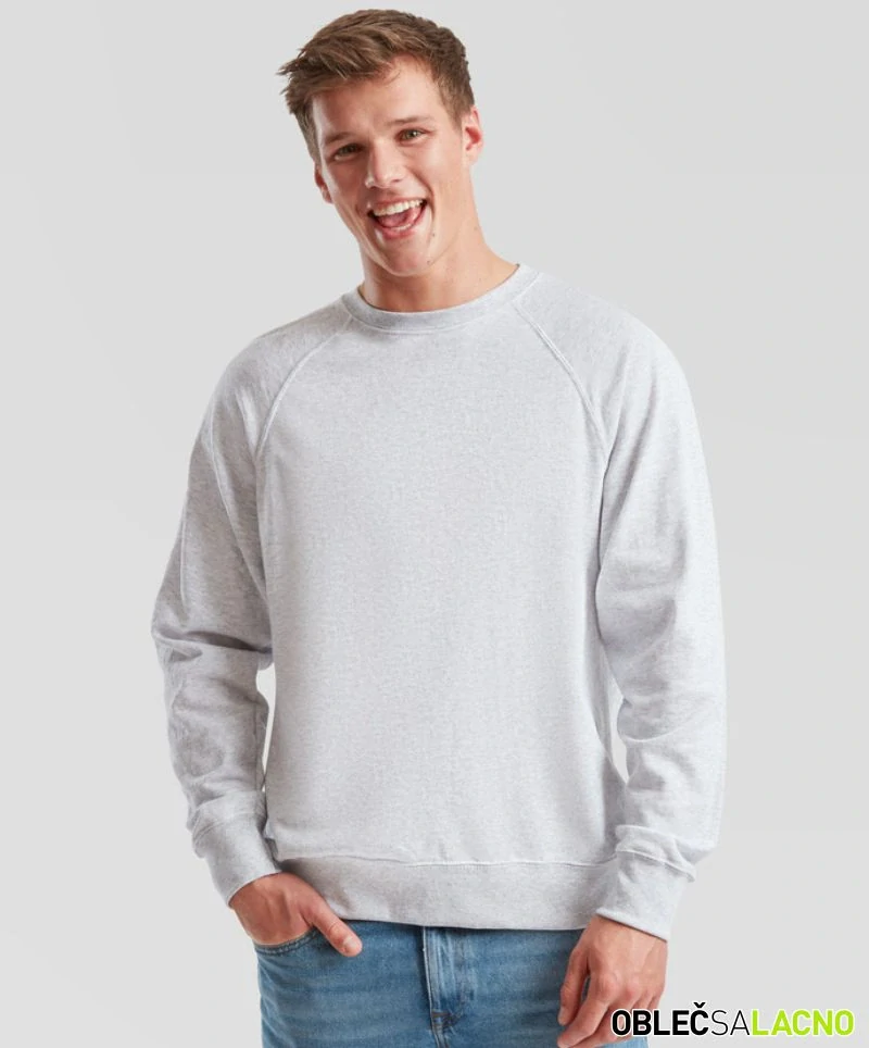 Pánska raglánová mikina LIGHTWEIGHT RAGLAN SWEAT Fruit of the Loom