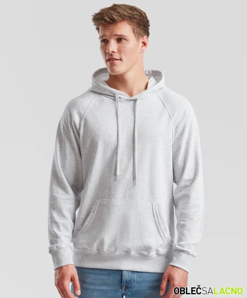 Pánska raglánová mikina s kapucňou LIGHTWEIGHT HOODED SWEAT Fruit of the Loom