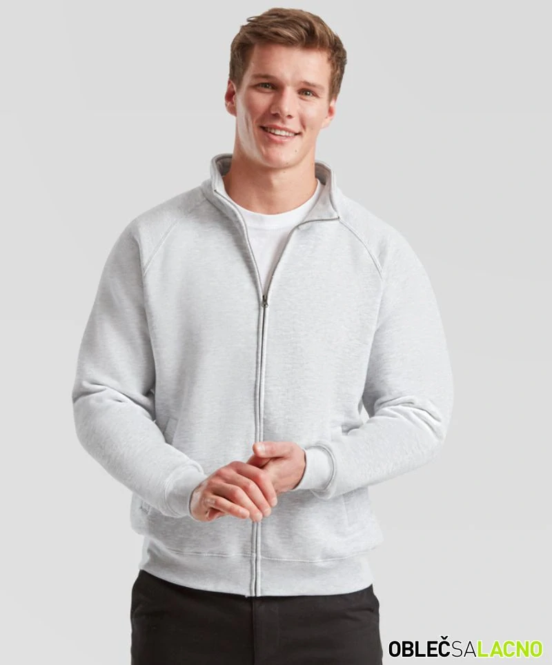 Pánska raglánová mikina PREMIUM SWEAT JACKET Fruit of the Loom