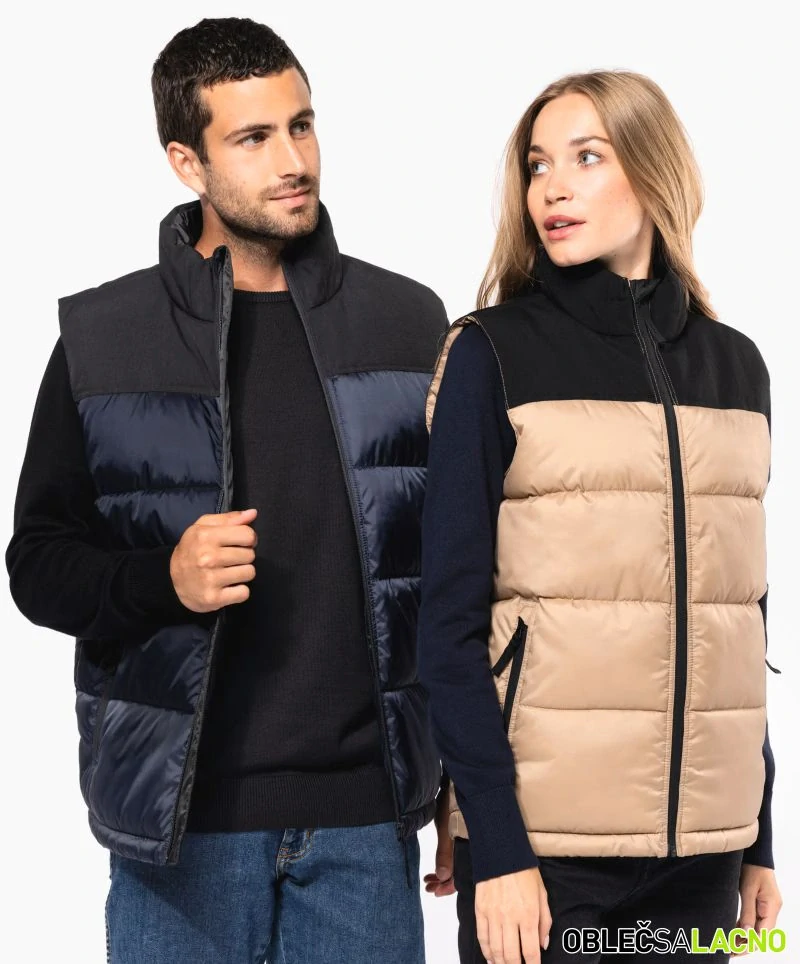 Unisex dvojfarebná prešívaná vesta K6162 Kariban