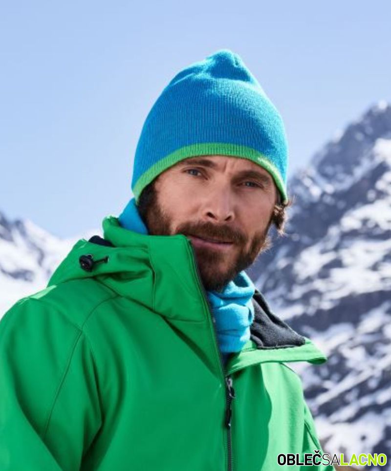 Pletená čiapka s kontrastným lemom MB 7584 Daiber