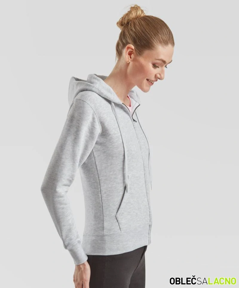 Dámska mikina s kapucňou PREMIUM LADY-FIT HOODED JACKET Fruit of the Loom