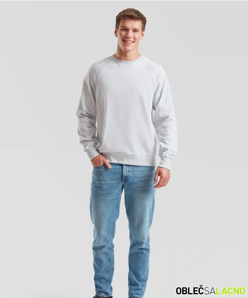 Pánska raglánová mikina LIGHTWEIGHT RAGLAN SWEAT Fruit of the Loom