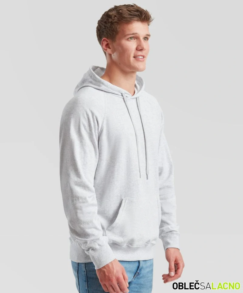 Pánska raglánová mikina s kapucňou LIGHTWEIGHT HOODED SWEAT Fruit of the Loom
