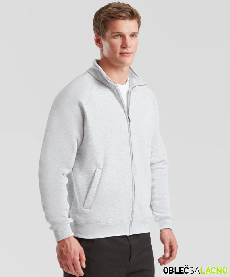 Pánska raglánová mikina PREMIUM SWEAT JACKET Fruit of the Loom