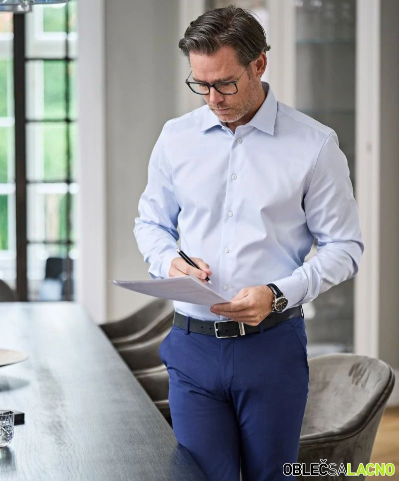 Luxusná keprová košeľa s dlhým rukávom SLIM FIT Tee Jays