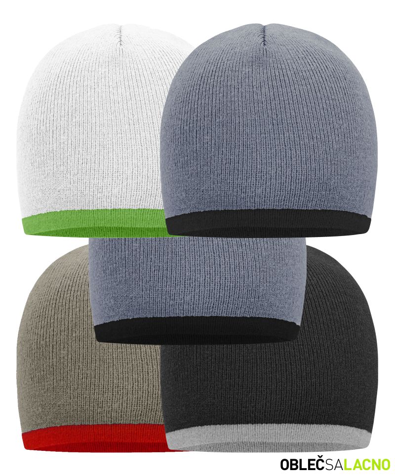 Pletená čiapka s kontrastným lemom MB 7584 Daiber