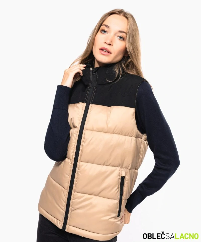 Unisex dvojfarebná prešívaná vesta K6162 Kariban