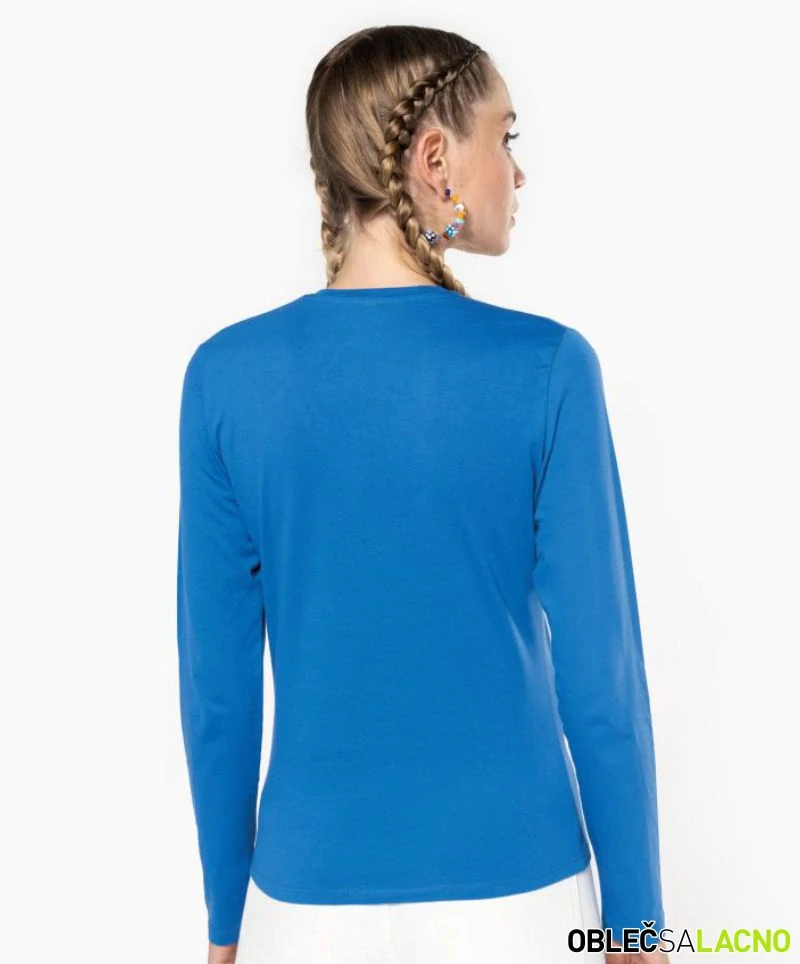 Dámske tričko s dlhým rukávom a výstrihom do V K382 Kariban