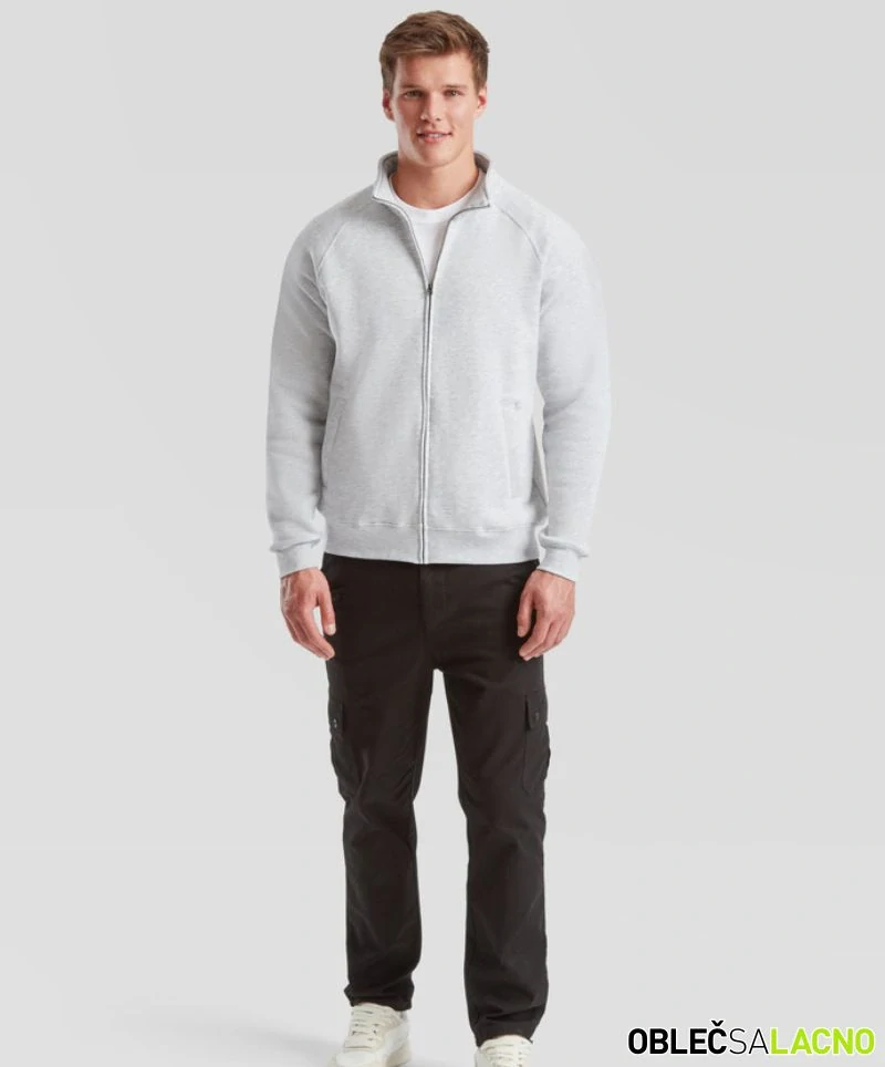 Pánska raglánová mikina PREMIUM SWEAT JACKET Fruit of the Loom