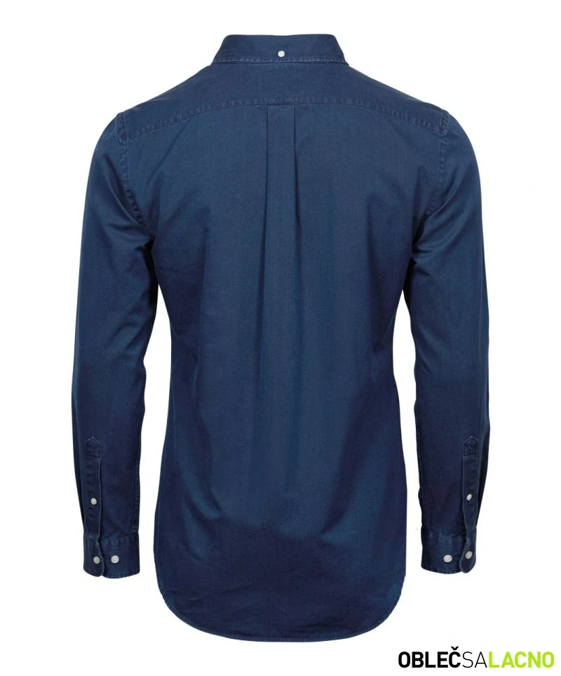 Denim keprová košeľa s dlhým rukávom Tee Jays