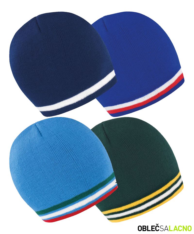 Pletená čiapka s kontrastnými pruhmi R368X Result Headwear