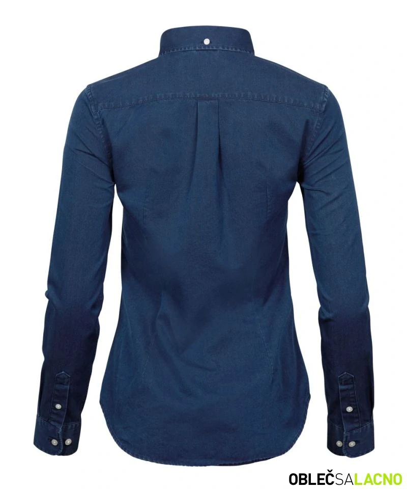 Denim keprová blúzka s dlhým rukávom Tee Jays