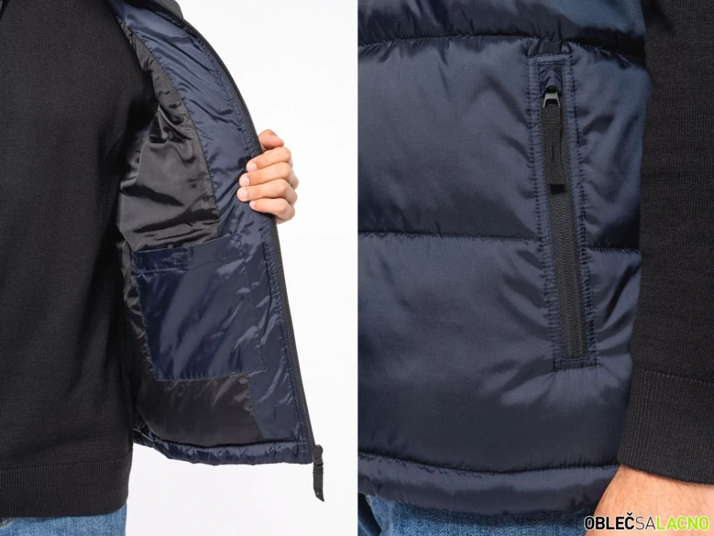 Unisex dvojfarebná prešívaná vesta K6162 Kariban