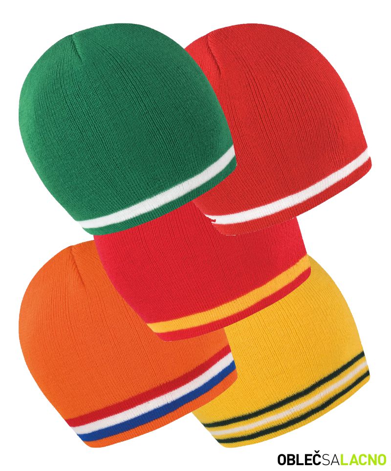Pletená čiapka s kontrastnými pruhmi R368X Result Headwear