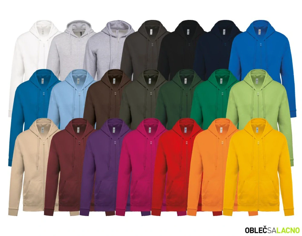 Unisex mikina s kapucňou a zipsom K479 Kariban