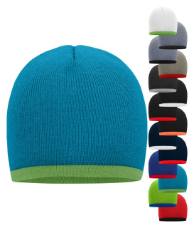 Pletená čiapka s kontrastným lemom MB 7584 Daiber