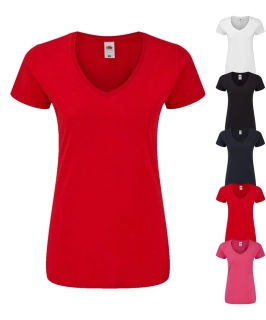 Dámske tričko s výstrihom do V LADY-FIT ICONIC 150 V-NECK T Fruit of the Loom