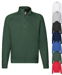 Mikina s 1/4 zipsom PREMIUM ZIP NECK SWEAT Fruit of the Loom