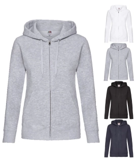 Dámska mikina s kapucňou PREMIUM LADY-FIT HOODED JACKET Fruit of the Loom