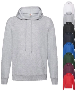Pánska raglánová mikina s kapucňou LIGHTWEIGHT HOODED SWEAT Fruit of the Loom
