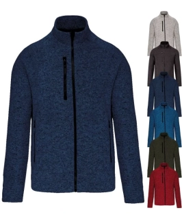 Pánska melanžová pletená fleecová bunda K9106 Kariban