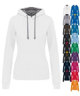 Dámska mikina s kontrastnou kapucňou K465 Kariban