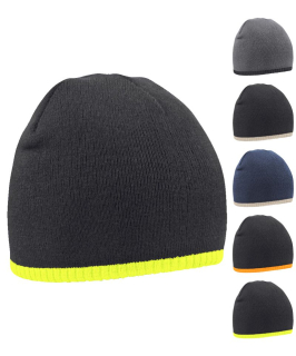 Dvojfarebná pletená čiapka B44C Beechfield