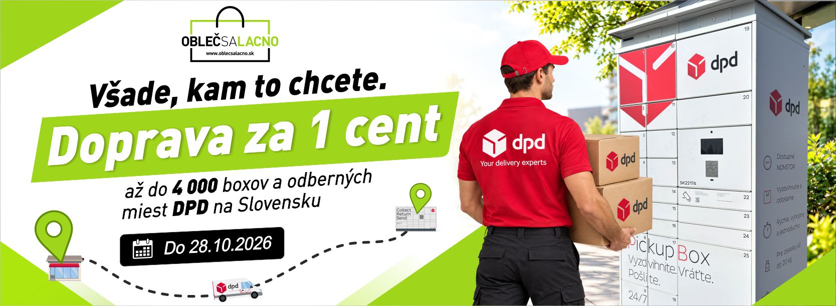 DPD akcia postovne do odbernych miest za 1 cent